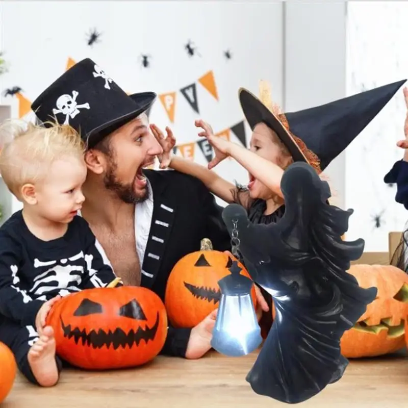 

2021 Хэллоуин привидение фонарь украшение из смолы крафт ад мессенджер привидение фонарь с фонарем Прямая поставка