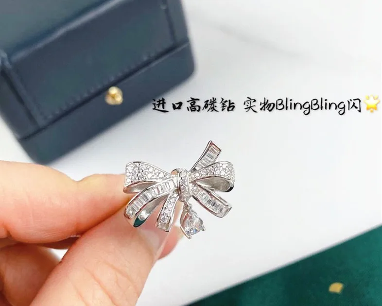 

Fashion top quality butterfly bowknot wedding gift famous drop water design knot finger G brand ring