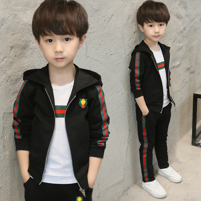 3 pcs Boys set Spring Autumn Girls Cotton Sport Jacket+pants +t-shirt Tracksuit chirdren Clothing Set WEAR for 4-12y | Детская одежда и