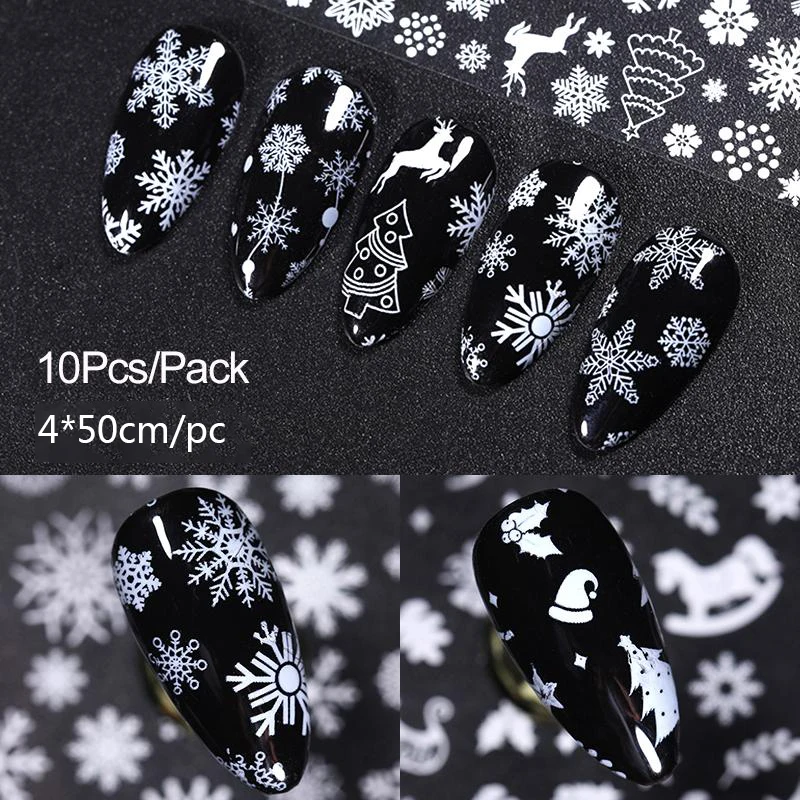 10 шт./кор. Рождественская обувь Серебряного и снежинки фольги фольга для Неил