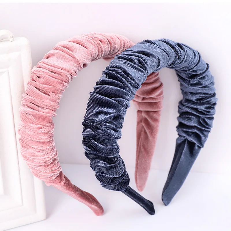 

2021 Винтаж сложить бархат ободок повязка на голову, Женский тюрбан для девочек с повязкой на голову, возраст зажимы с кольцами аксессуары для...