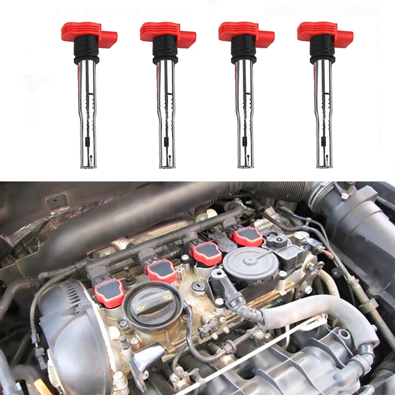 4 шт. катушка зажигания, которые подходят для VW Jetta Golf GTI Jetta GLI Passat CC Кролик для Audi A3/4/5/6 t/t Q5/7 S4/5 R8 06E905115 BEF 07K905715F