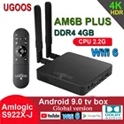 100% оригинальная 4 Гб DDR4 32 Гб 2,4G 5G WiFi 6 1000M BT 4K Dolby Audio Amlogic S922X Android 9.0 TV Box UGOOS AM6 AM6B PLUS