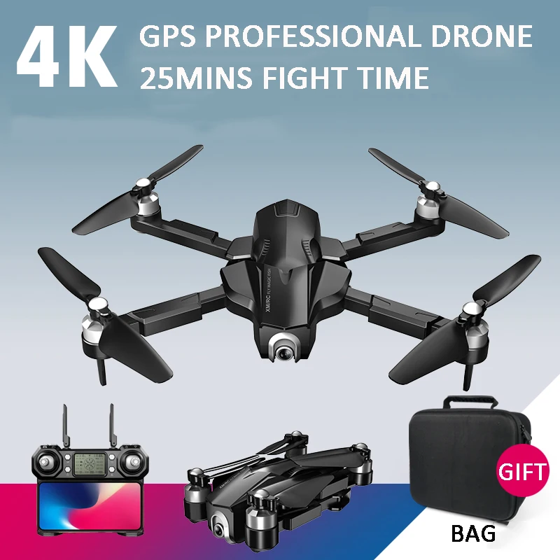 Радиоуправляемый Дрон 5G wifi FPV gps с широким углом обзора 1080P Камера вертолет 20 минут