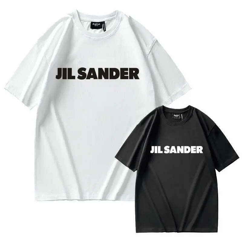 Футболка Jil Sander Женская хлопковая Повседневная модная уличная одежда для пар