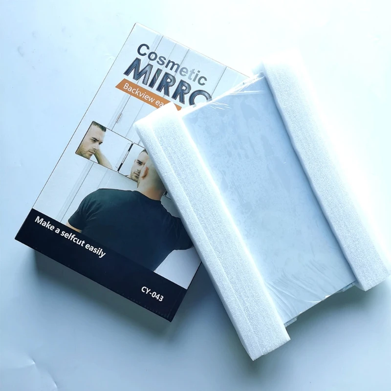 

LED Brightness Adjustable Trifold Mirror 3 Way Mirror Portable Cosmetic Makeup Mirror Hands-Free for Self Hair Cutting