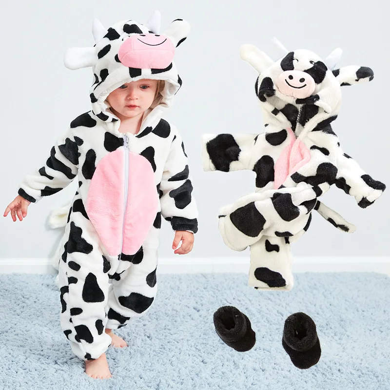 КОРОВА Kigurumi для малышей и детей постарше с рисунком животных Косплэй костюм