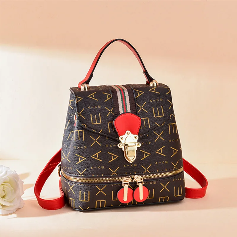 WERAIMJX роскошный кожаный Для женщин рюкзак письмо сумки с принтом через плечо для