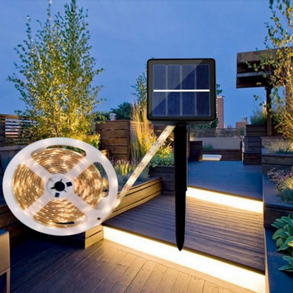 3m 5m Solar LED Strip Tape Light Flexible String Lamp 2 Mode Auto ON/OFF Outdoor Waterproof Christmas Decoration | Лампы и освещение