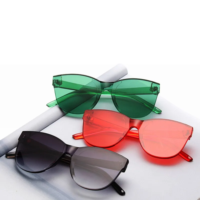 Модные негабаритные женские солнцезащитные очки Квадратные Цветные круглые