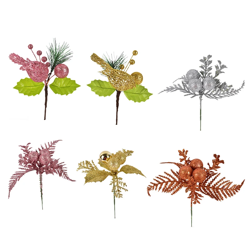 Праздничные украшения цветной блеск фруктовая вырезка птиц Рождественская елка