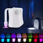 Светодиодный ночной Светильник для туалета, 8 цветов, автоматический ночной Светильник для туалета, 3 * AAA
