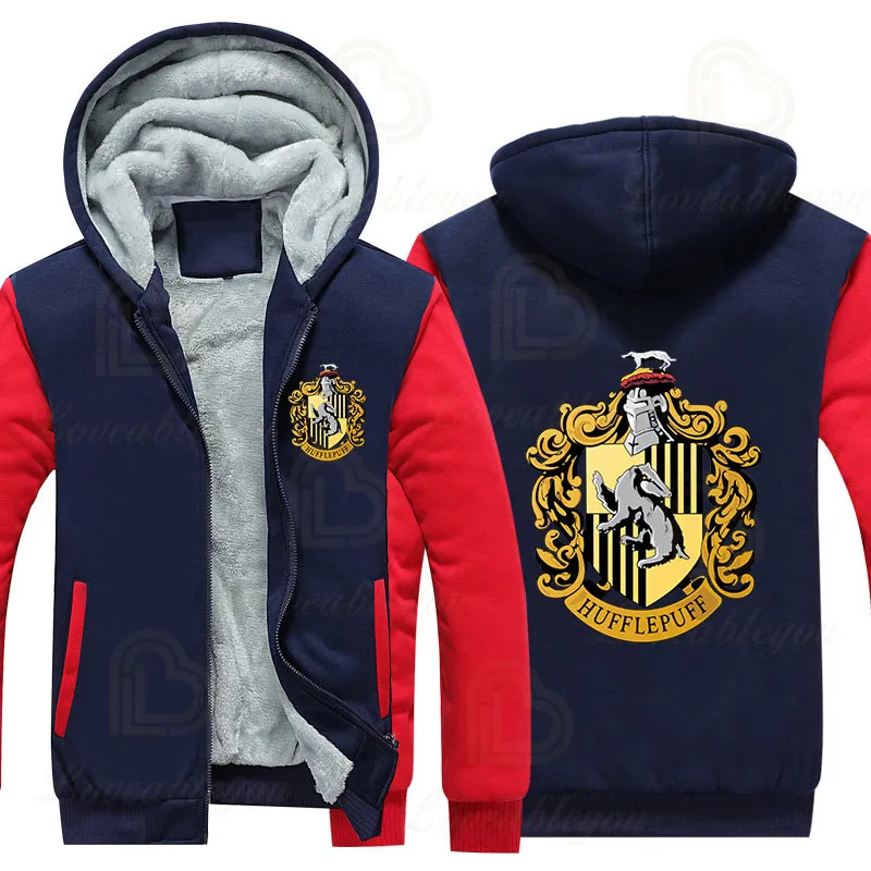 

Wizardry Harriy Style Cosplay Costume Hoodies Autumn Tracksuit Sweatshirt Mens Sport Noctilucous Winter Collar Cap Zipper Hoody