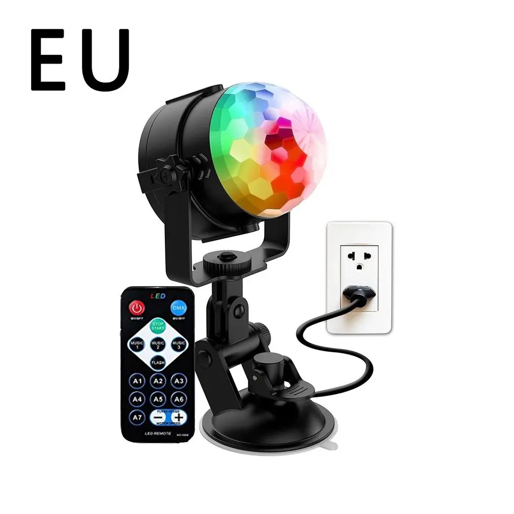 

Вращающийся дискошар со звуковой активацией, 3 режима, рождественские светодиодные огни, стробоскоп для дома и клуба, освещение для вечевеч...