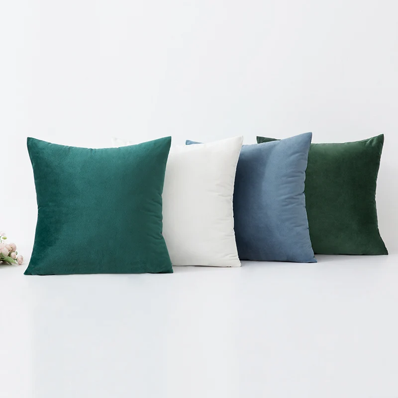 

1PC Soft Solid Velvet Cushion Covers Square Home Decorative Throw Pillow Cases Pillowcases For Sofa Bed Chair Car Gifts 45x45cm