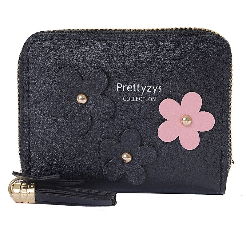 Модный женский кошелек для монет, женская сумка, короткие Ins, супер пожарная Студенческая девочка, милый маленький кошелек на молнии, кошелек - Цвет: black