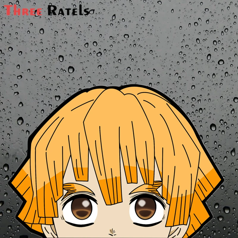 

FC264 3D ZENITSU AGATSUMA Anime Peeker Car Stickers On Motorcycle Suitcase Home Decor Phone LaptopVinyl Decal