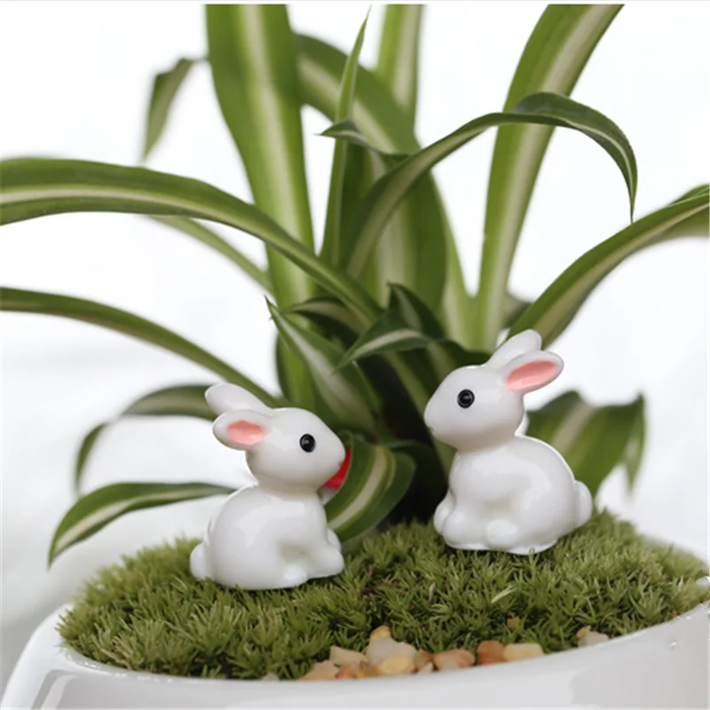 1 шт. милый кролик Мини садовое украшение пасхальное миниатюрный заяц фигурка