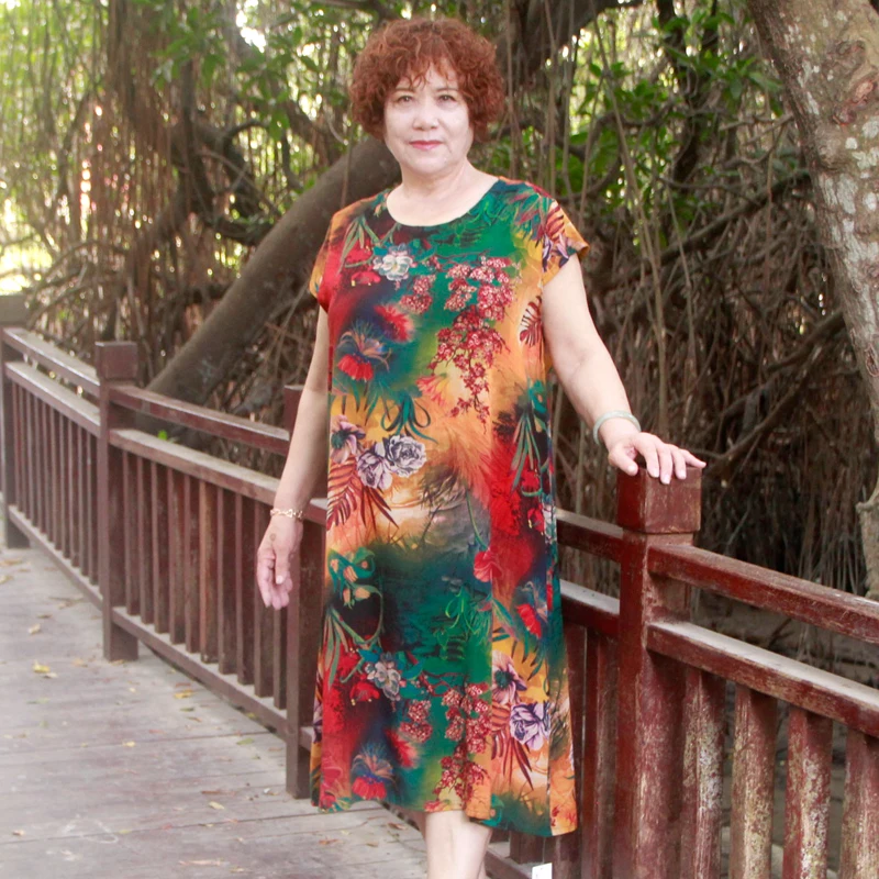 Элегантные платья из хлопка и льна летние для женщин с коротким рукавом