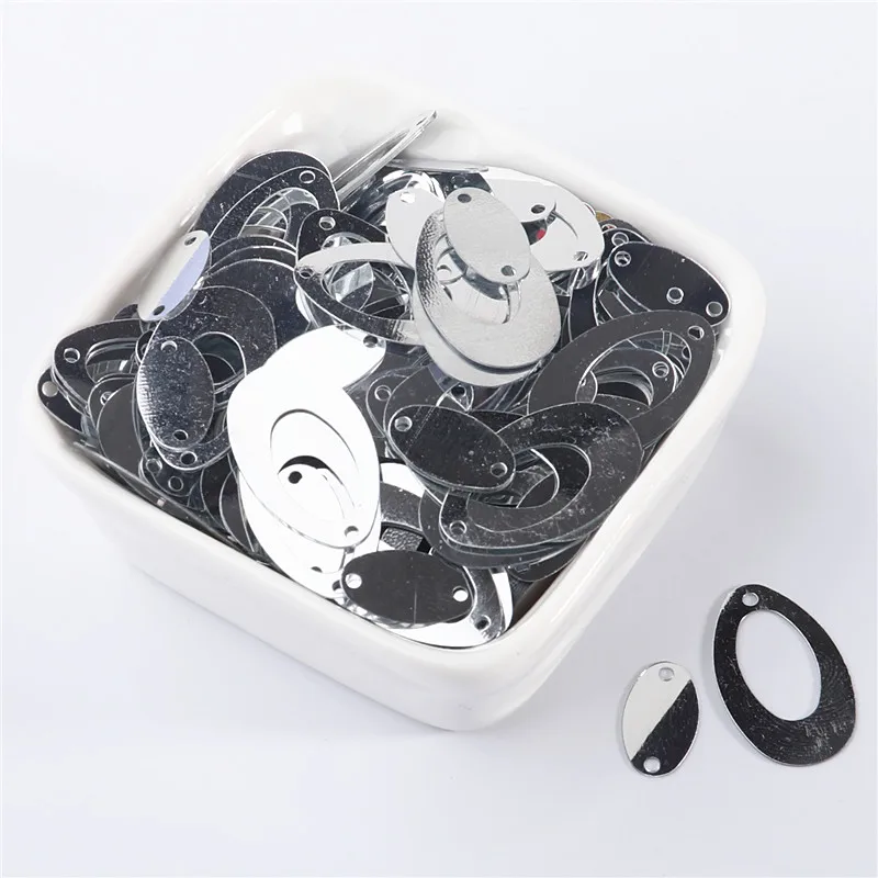 Золотые двойные овальные блестки большие серьги поделки пайетки россыпью сделай