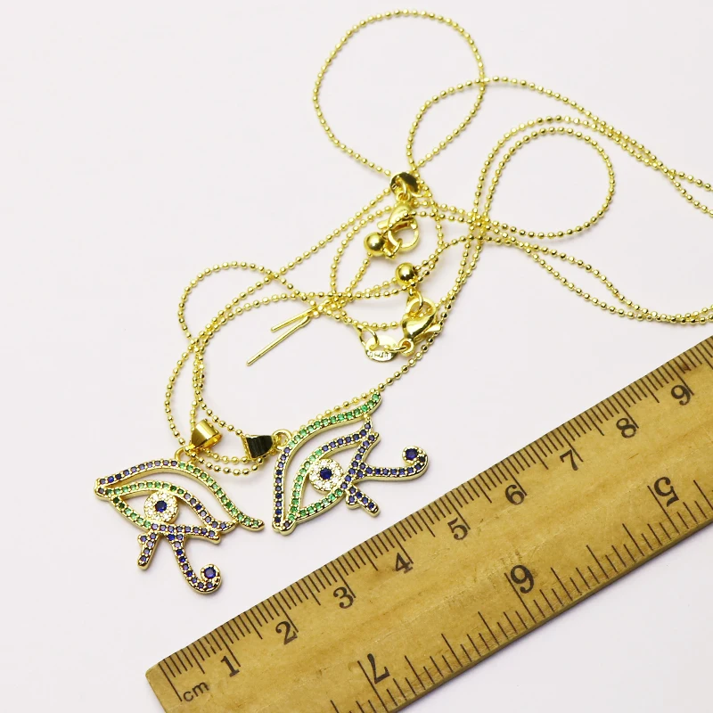 

8 Pcs Eyes pendant necklace Handmade zircon eyes necklace pendant necklace jewelry Trendy necklace Gift fashion gift 7261