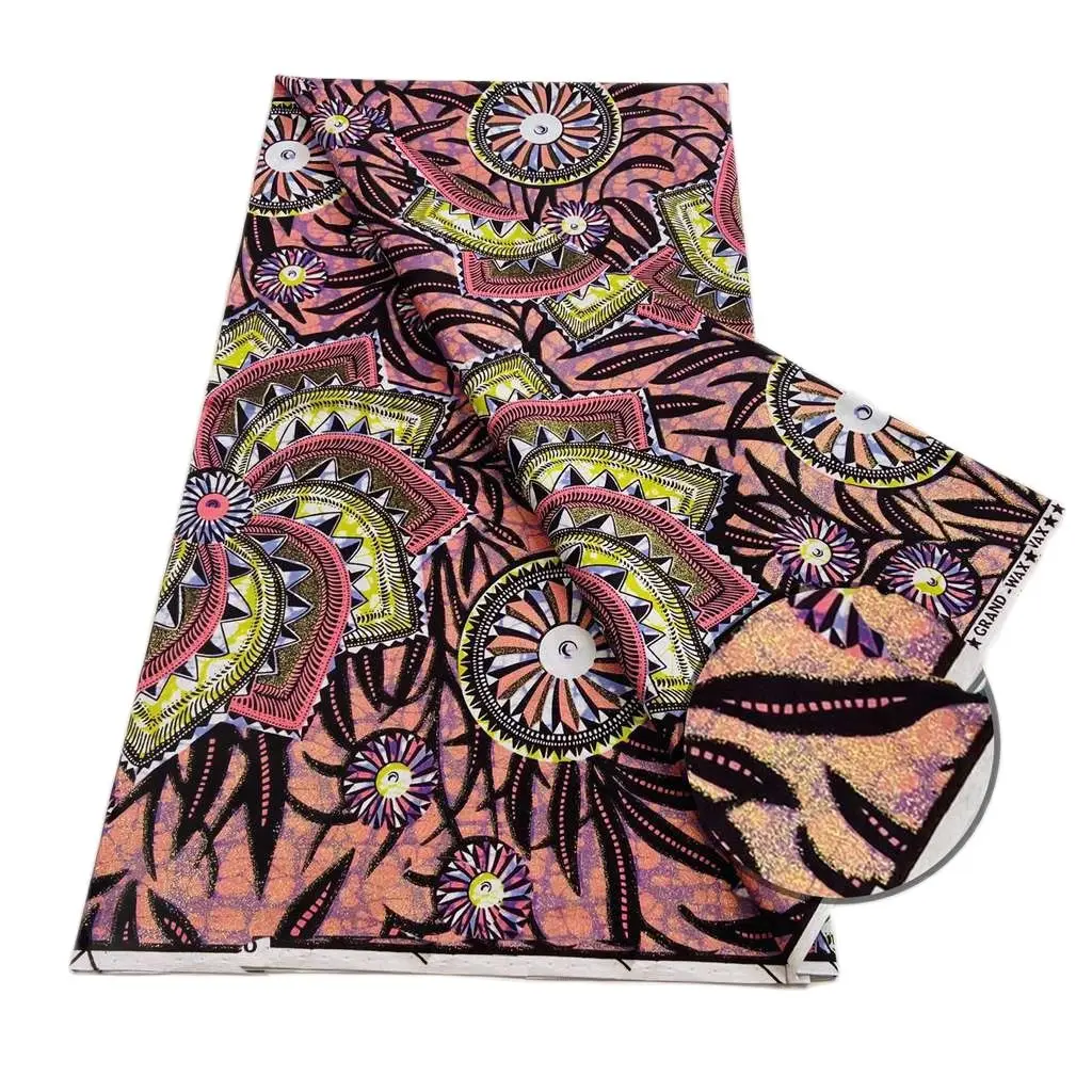 Новый Большой Африканский Воск блестящая ткань хлопок Анкара батик материал