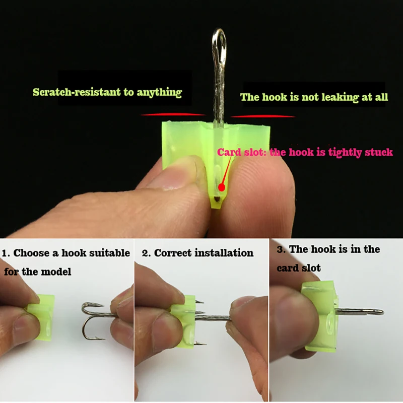 Трехкрючковый чехол для защиты от подвешивания слишком плотной рыболовной оснастки, инструмент для рыбной ловли в 6 размерах, 50 штук, безопасный и прочный.