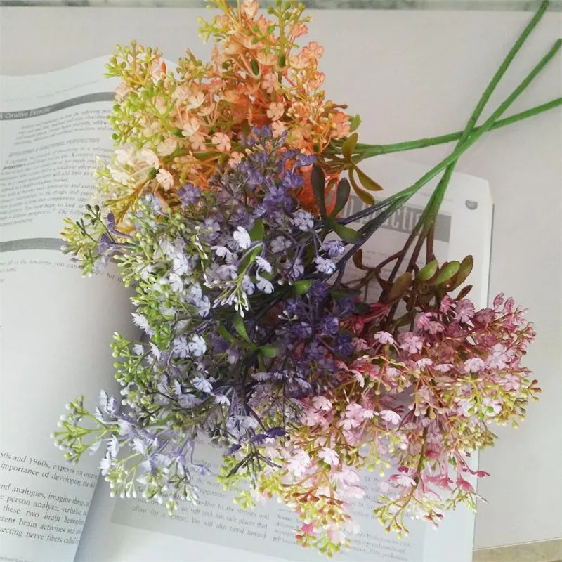 7 шт. поддельные короткой ножке в форме сиреневый (3 стеблей долларов США/шт) 18 9