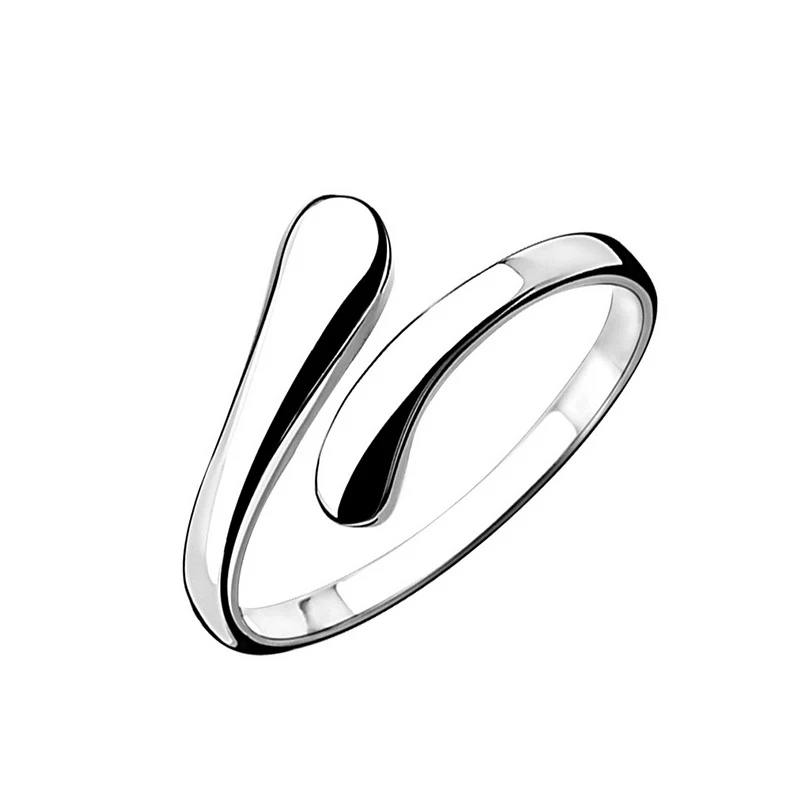 Модное милое открытое женское кольцо простое серебряное ювелирное изделие| |