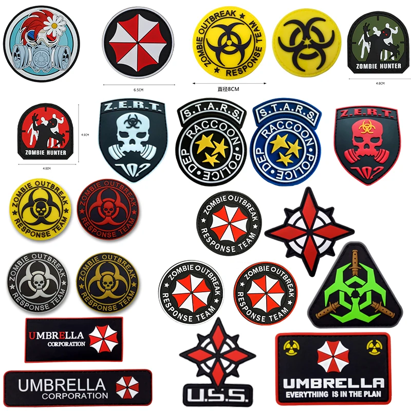 Зонтик корпорация ПВХ 3D Резиновый значок Военный Тактический Патч Raccoon логотип