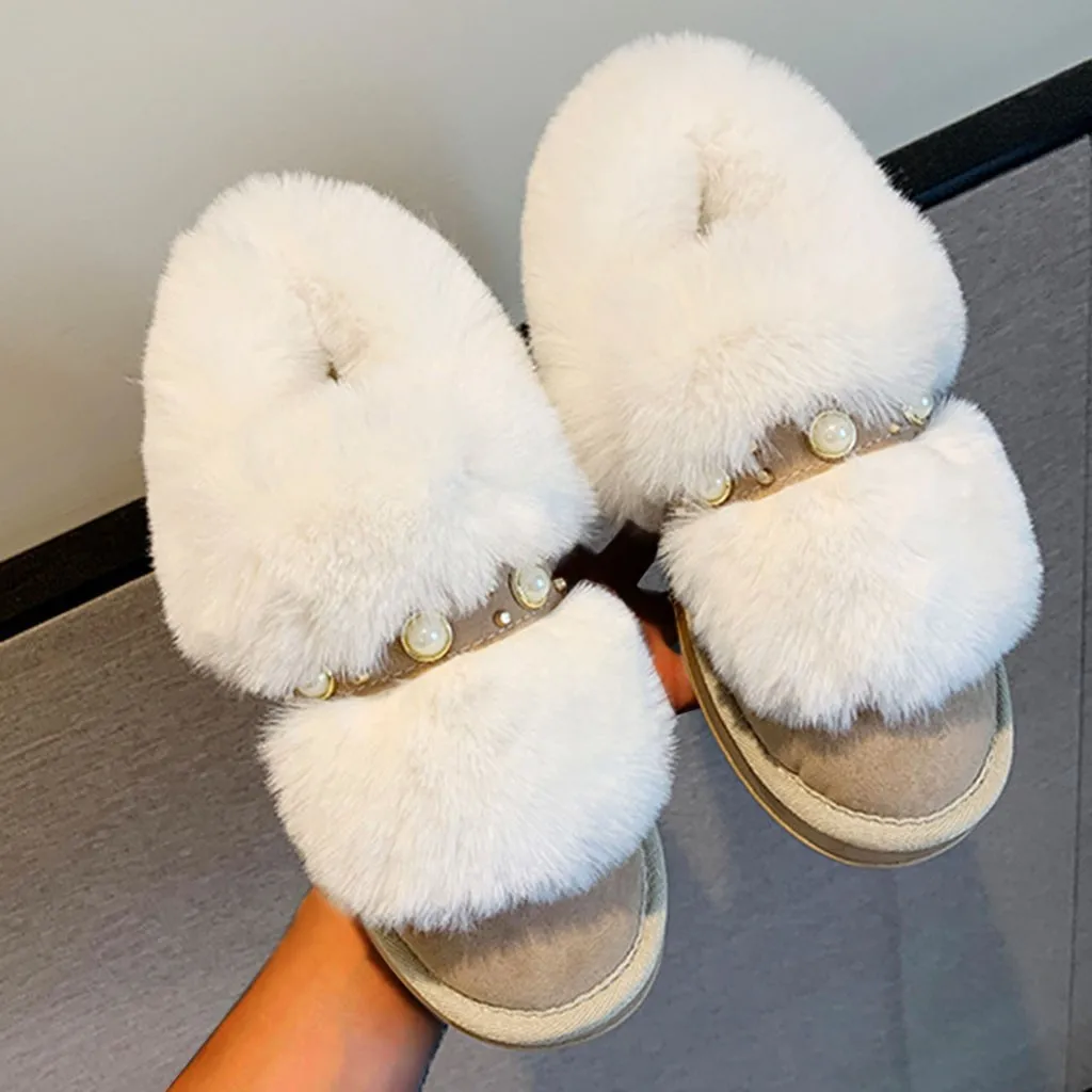 2020 Spring Winter New Warm Women's Sole Snow Boots Ankle Lined Flat Beauty Pearl Shallow Shoes women boots winter #O21 | Обувь