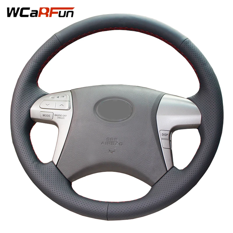 WCaRFun ручная строчка искусственная кожа черного цвета для Toyota Highlander Camry 2007-2011 |