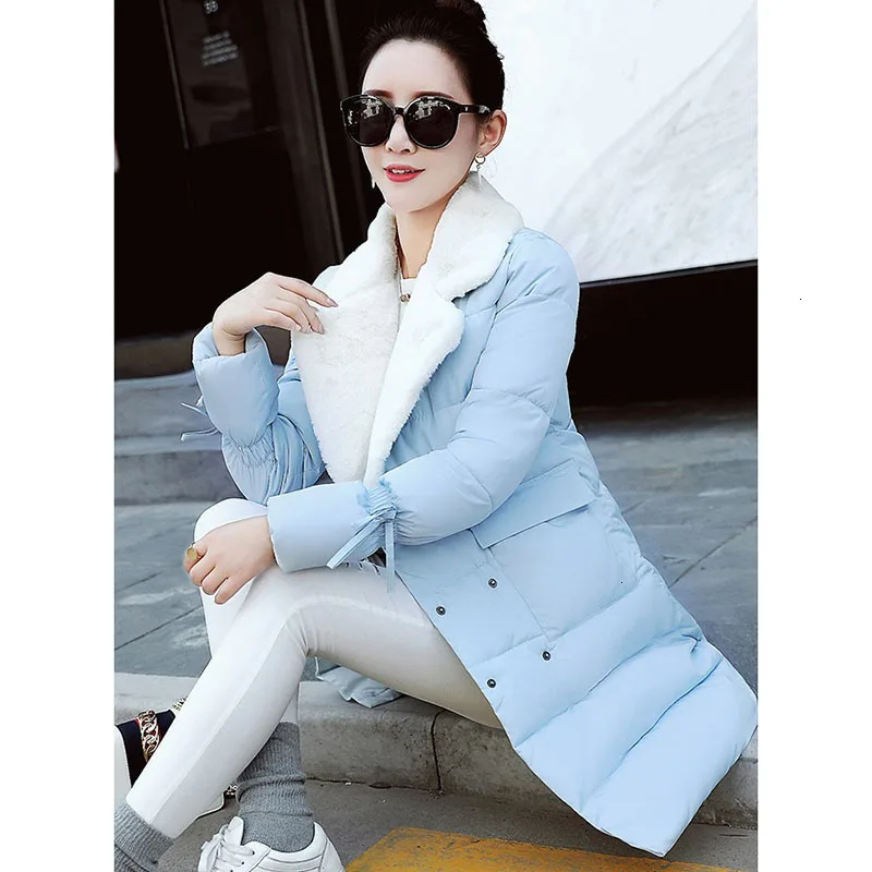 Зимняя куртка женское Новое хлопковое пальто приталенное утолщенное средней