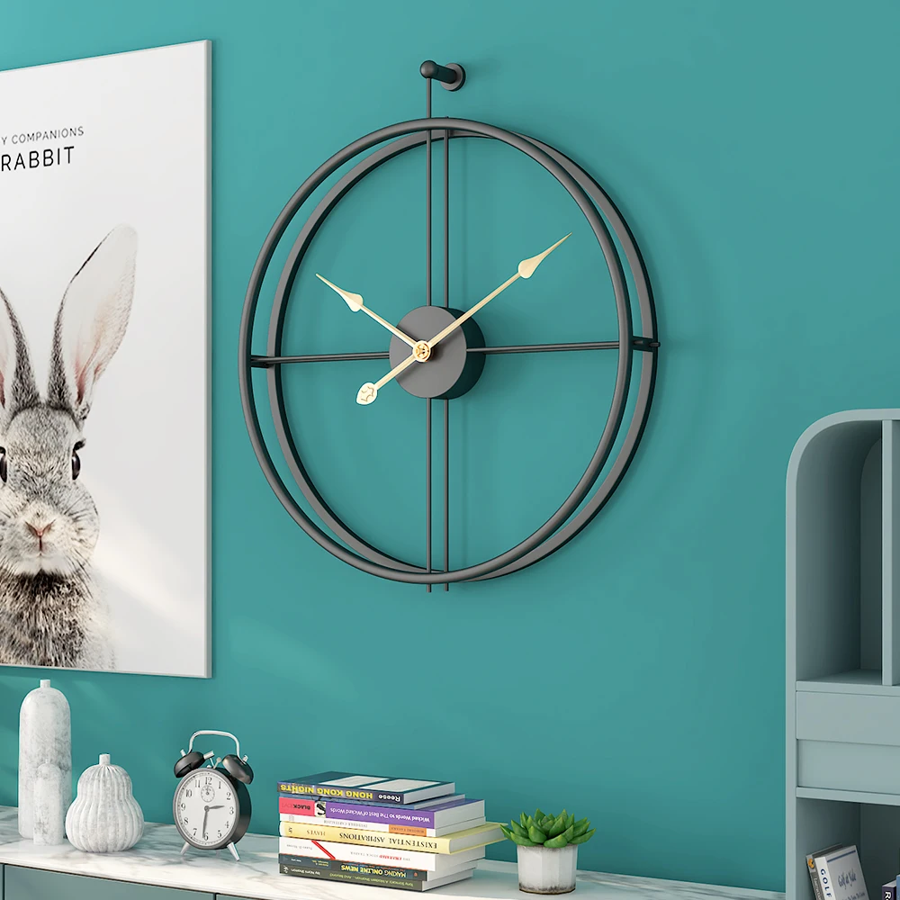 

Large Vintage Metal Wall Clock Modern Design For Home Office Decor Hanging Watches Living Room Classic Brief European Wall Clock