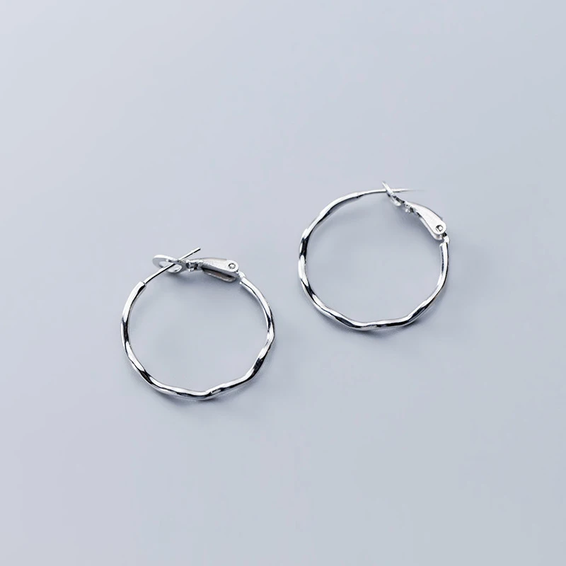Trustdavis 925 пробы, серебряные серьги-кольца 2,4 см, серьги S925, подарок для женщин, девушек, подростков, ювелирное изделие DA300