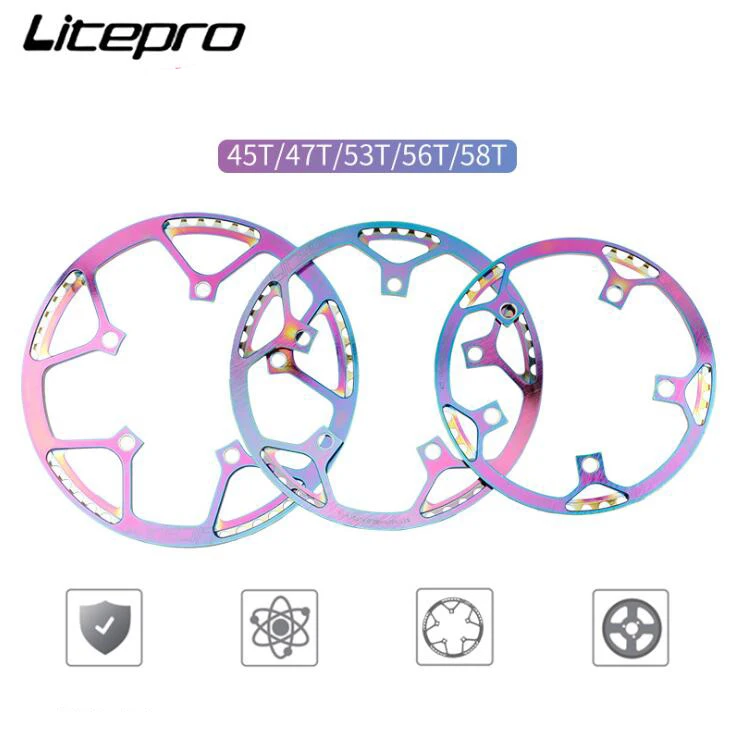 Яркий складной велосипедный односкоростной диск Litepro оптический для BMX 45T 47T 53T 56T