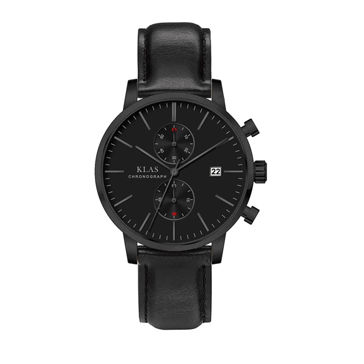 2021 Relogios Men's Black Gallantry Leather Quartz Watch  KLAS brand