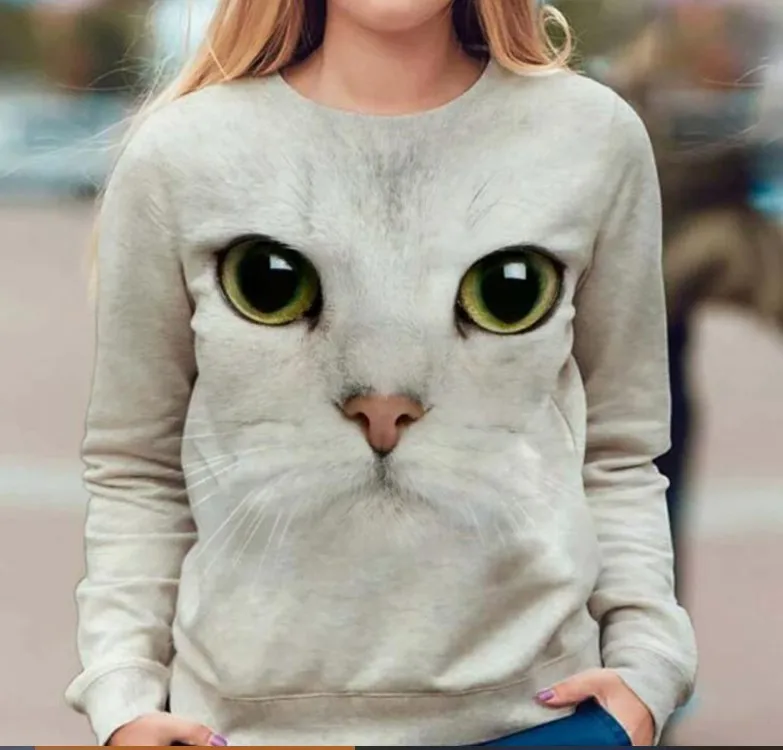 

2021 Spring Autumn New Women's Hoodie Sweatshirt Cat Graphic 3D Print Daily 3D Print Basic Casual Hoodies Sweatshirts Brown