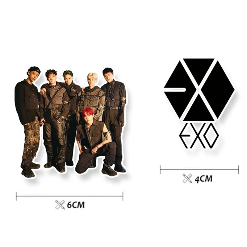 65 шт./лот KPOP EXO клейкие наклейки для багажа скейтборда телефона ноутбука