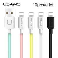 usams 10pcs 1m 2a colorful lighting type c micro usb mobile phone cable for iphone ipad huawei xiaomi samsung basic charger cord