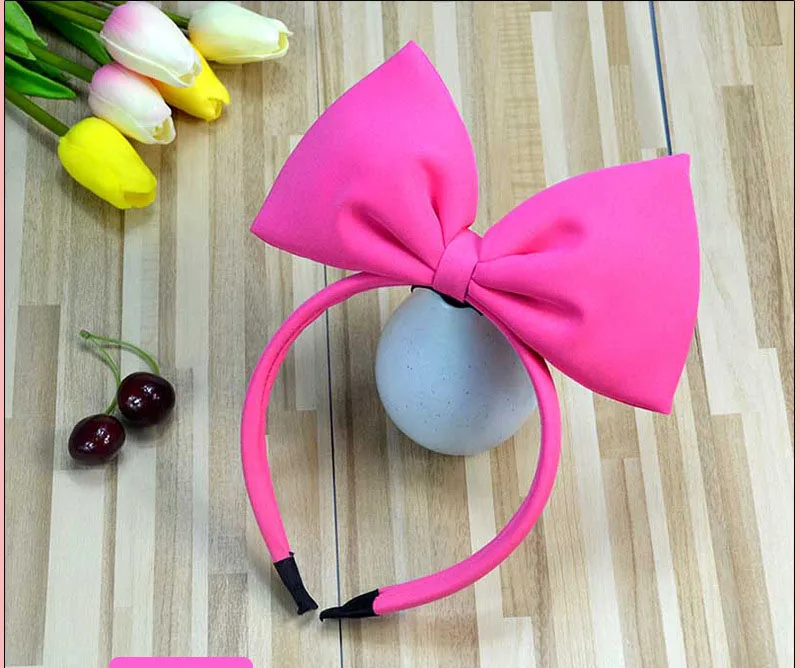 Lazos para el cabello para ni&ntilde;a, accesorios para el cabello de Blancanieves, diadema de lazo rojo hecha a mano, pajarita de tela, banda para el cabello roja de Red, tocado-2