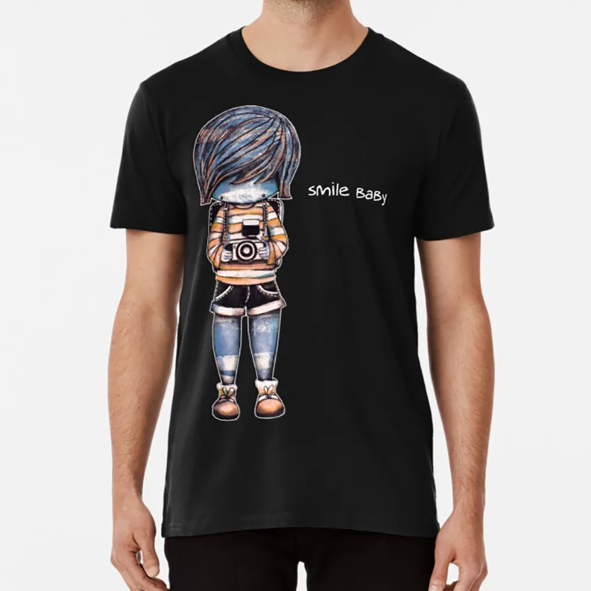 Детская футболка в стиле ретро с изображением смайлика Популярная детская героя