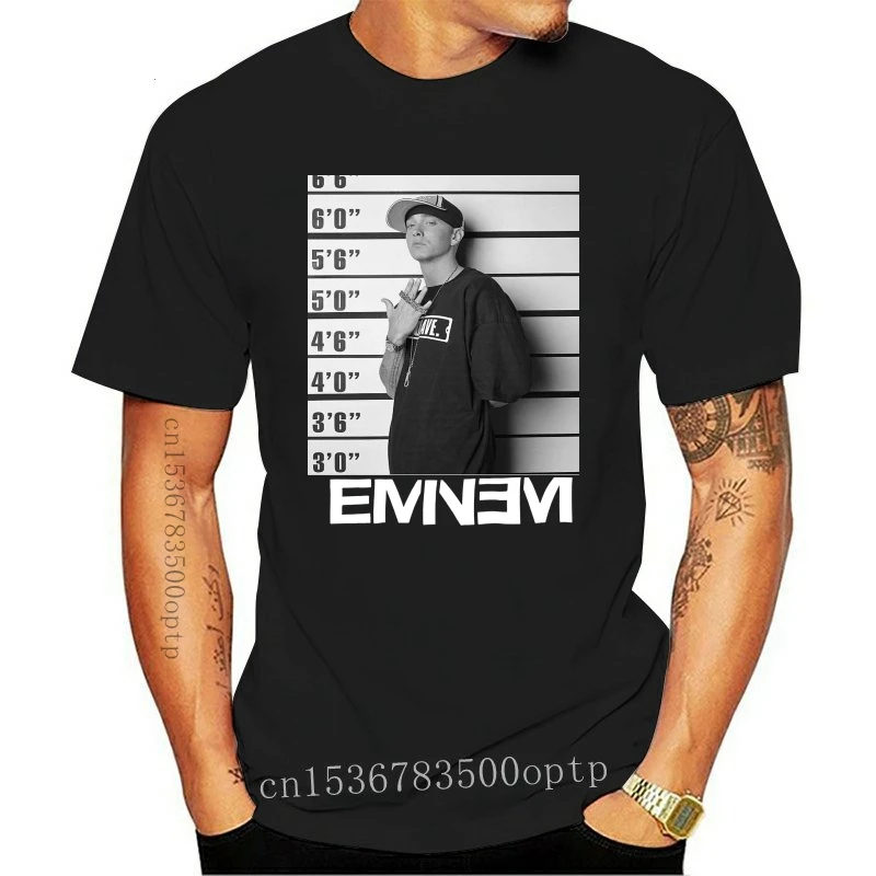 

New Eminem Mugshot Black T Shirt 2021 Official Hip Hop