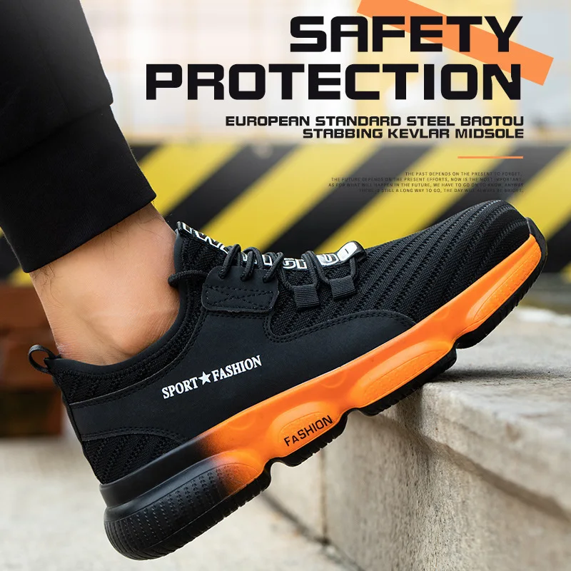 

Men Safety Work Shoes Outdoor Work Boots Industrial Construction Shoes Non Slip Puncture Proof Men's Footwear Steel Toe Sneakers