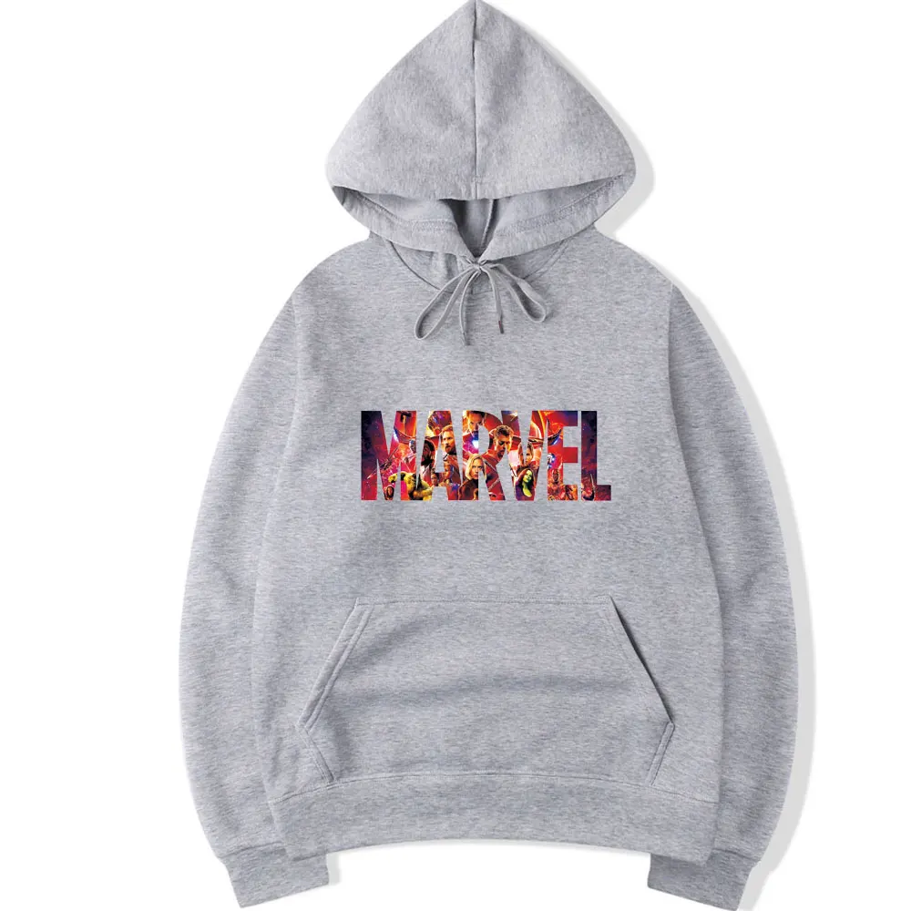 Мужская толстовка с длинным рукавом Marvel худи высокого качества повседневная