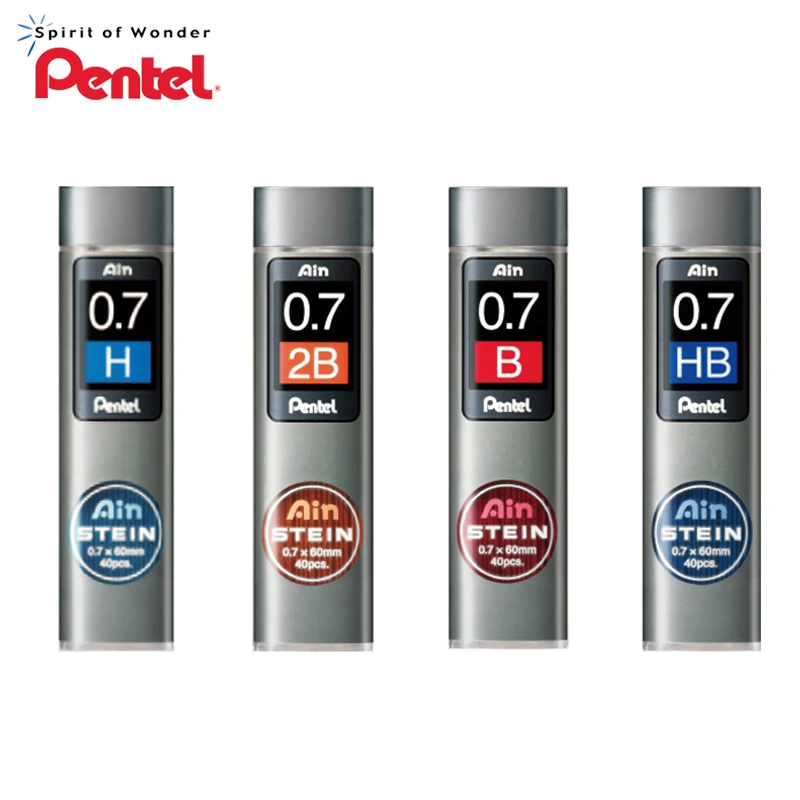 

Стержни для механических карандашей Pentel Stein, 4 шт., 0,7 мм * 60 мм, 2H, B, 2B