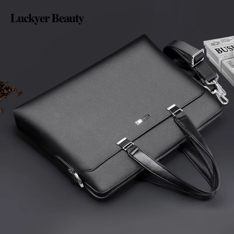 LUCKYER BEAUTY мужская сумка портфель кожаная для компьютера мессенджер сумочка