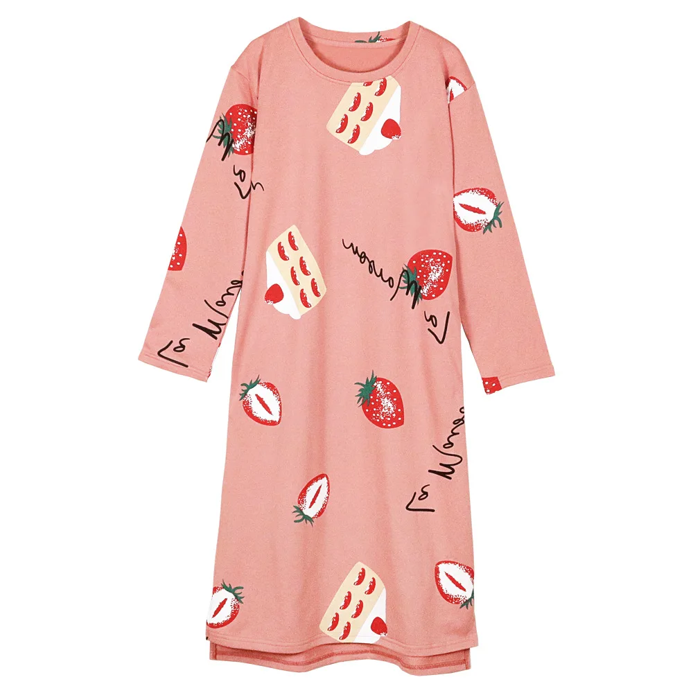 

Pajamas Long-sleeved Dress Cotton Loose Bigger Sizes Worn Nightgown Dormir Tops Nuisette Femme Camisones Para Dormir