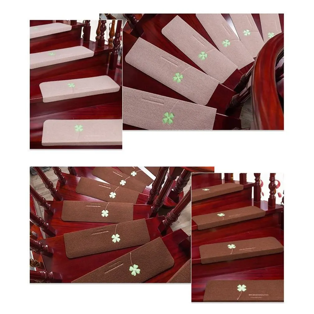 5 шт. светящийся нескользящий коврик для лестницы кофе четырехлистный клевер