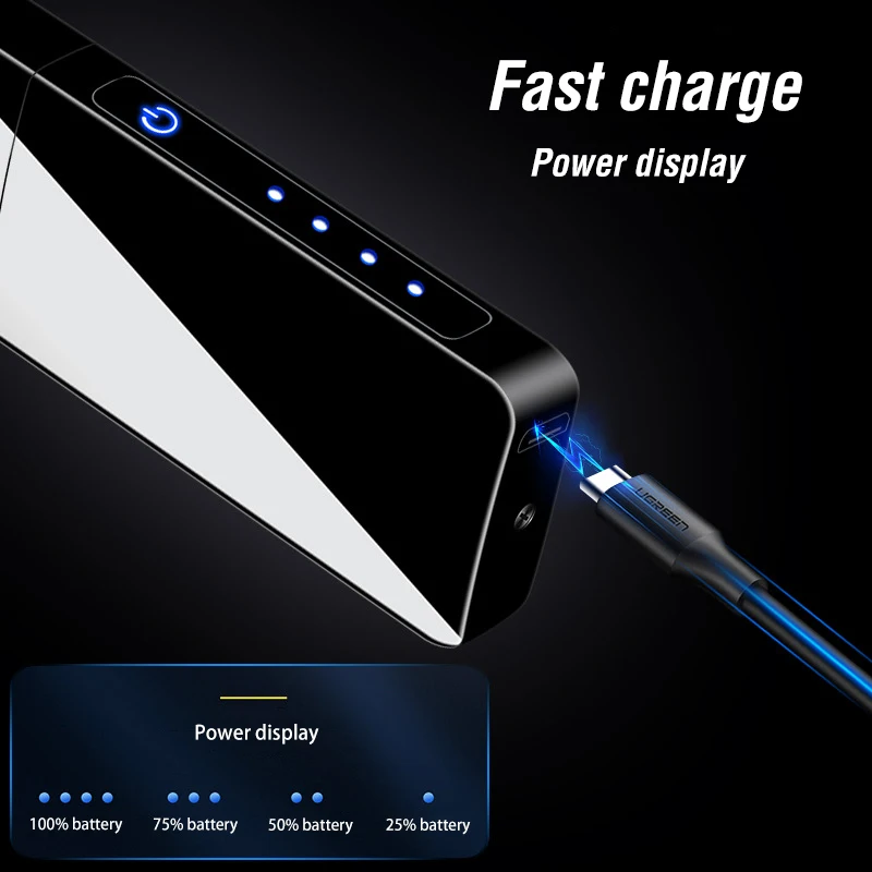 Новый Спиннинг электронная USB Зажигалка светодиодный Батарея Дисплей 180 градусов